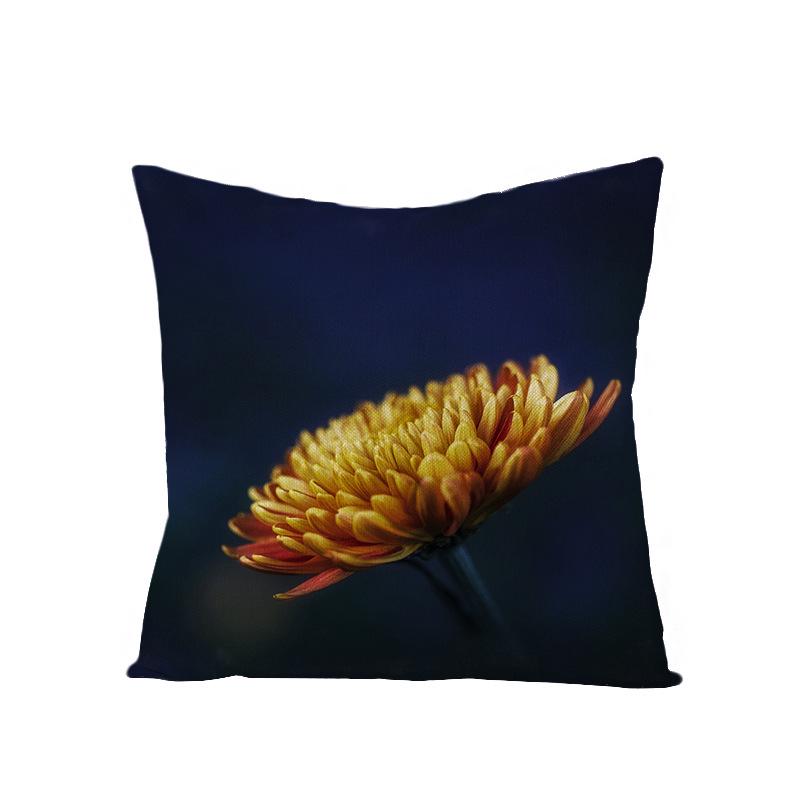 Modern Simple 3D Flower Polyester Pillow Cover for Home New Chinese Style Pillow Sofa Car Cushion Cover