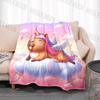 1 Stück Cartoon Cabypara Aufdruck Decke Warm Weich und Bequem Heim Reise Decke Büro Sofa Feiertagsgeschenke für Erwachsene Kinder