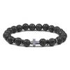 TK Bestseller Frosted White Turquoise & Volcanic Stone Cross Bracelet