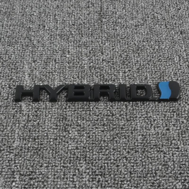 3D Metal HYBRID Logo Rear Emblem Decal Rear Trunk Side Fender Badge Sticker for Prius Rav4 Ranger Golf