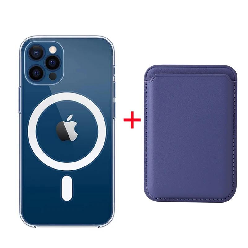 Strong Magnetic Card Holder Wallet Macsafe Case For For Iphone 16 1 14 13 12 Mini 11 Pro Max 7 8 X XS Mag Safe Clear Cover