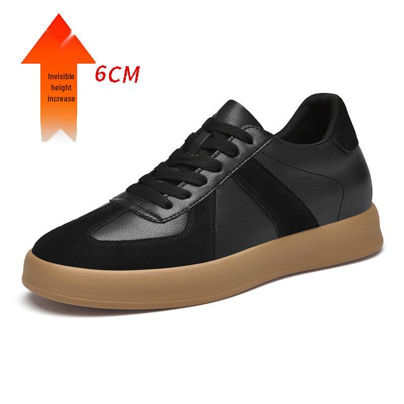 

Korean Retro Leather Color Block Thick Sole Casual Sports Sneakers - Breathable Men s Shoes in White/Black 42