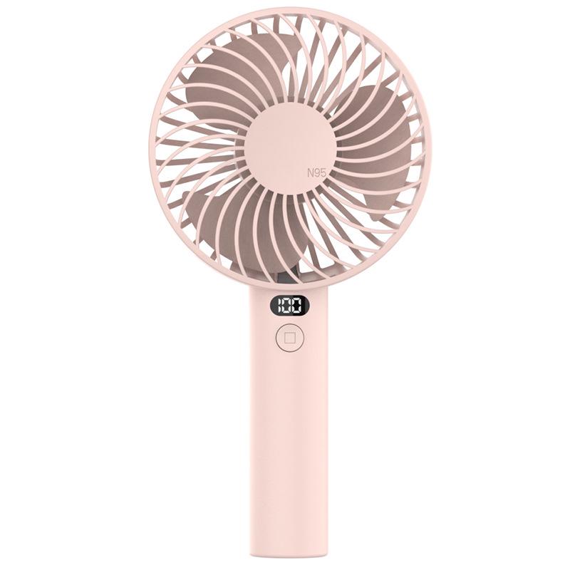 

N95 Smart Handheld Fan with Digital Display | High Power & Long Battery Life for Dorms and Homes 205*106*43mm рожевий