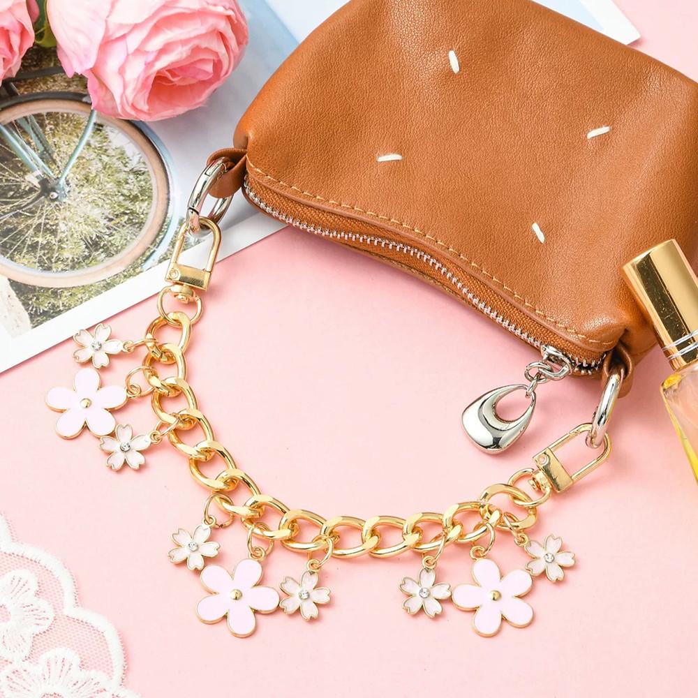 Sakura Extension Metal Chain For Women's Bag Fashion Strawberry Pendant Women Girl's Purse Chain DIY Crossbody Bag Accessories
