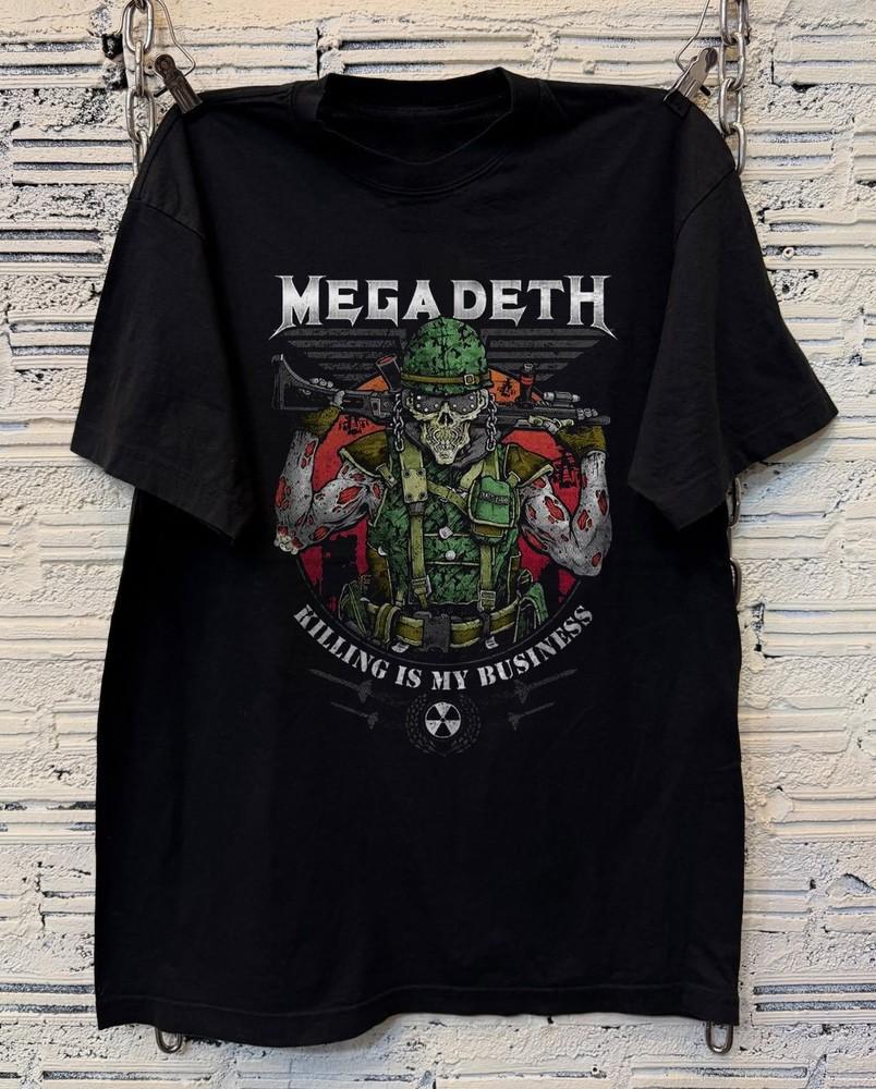 Редкая черная унисекс футболка Megadeth Killing Is My Business, Размеры S-5XL S