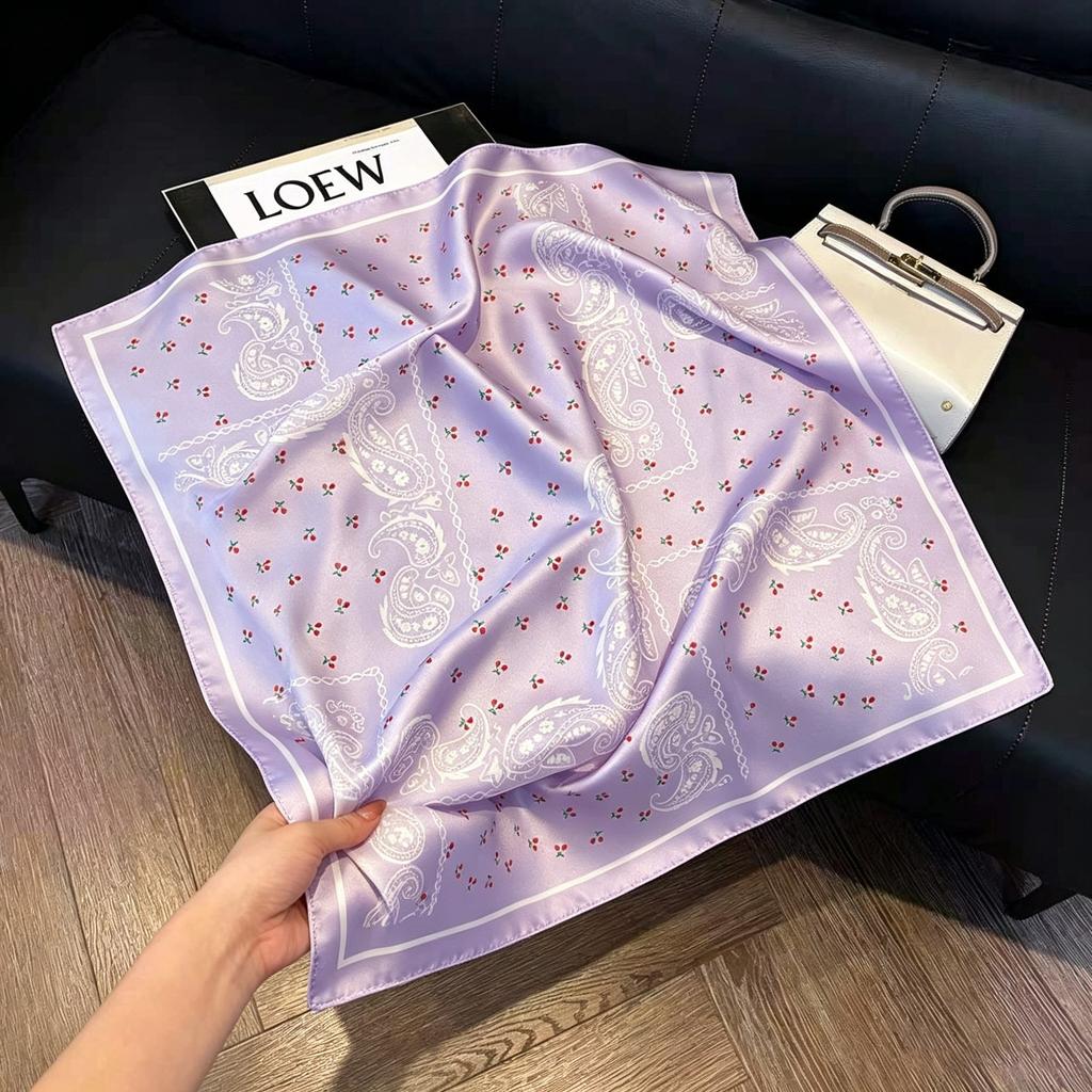 Hong Kong style burgundy printing waist silk scarf belt jeans waist accessories new square scarf fart curtain waist seal