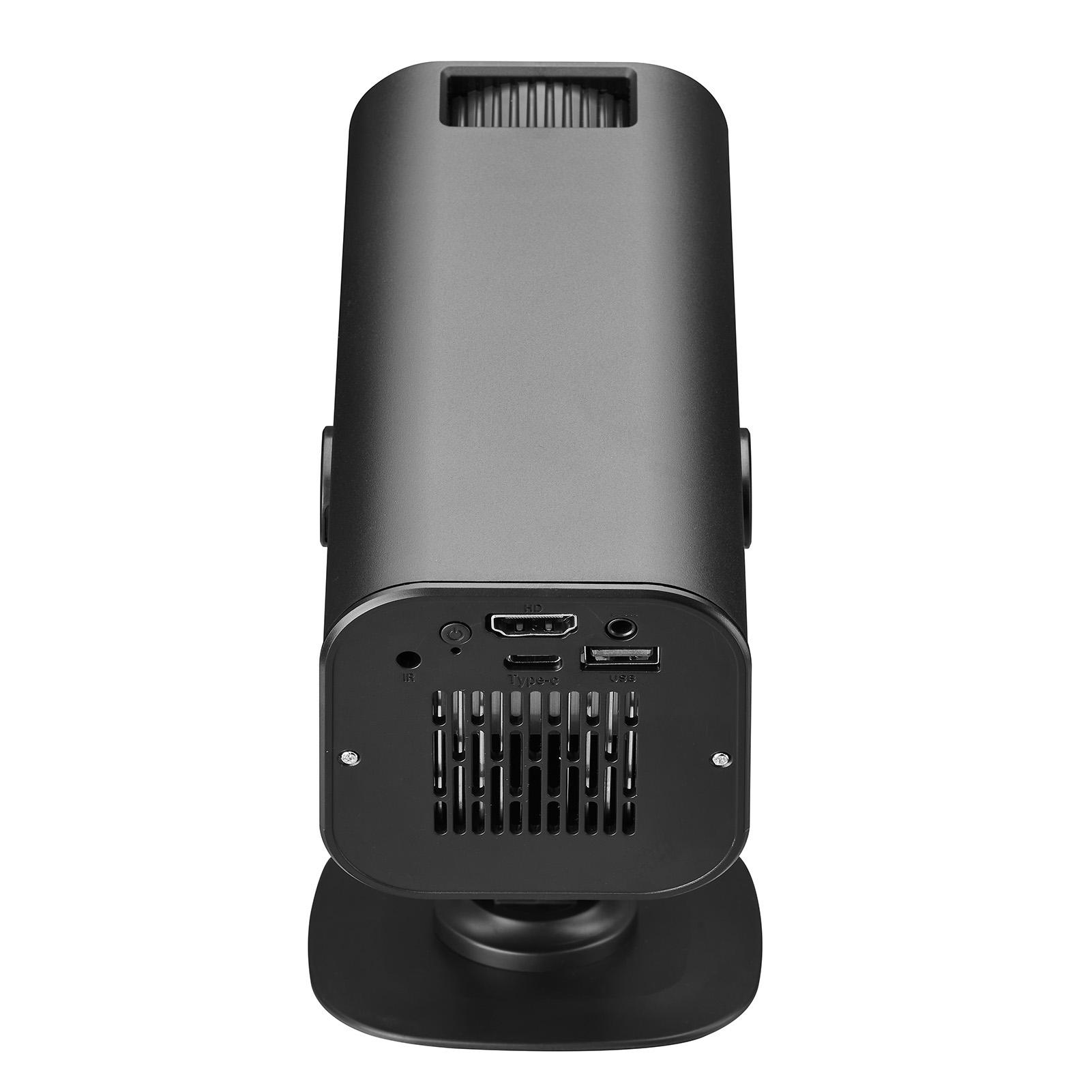 

Маленький проектор WiFi 1080P 360 градусов вращающийся портативный для телефона ноутбука домашний кинотеатр уличный светодиодный чёрный