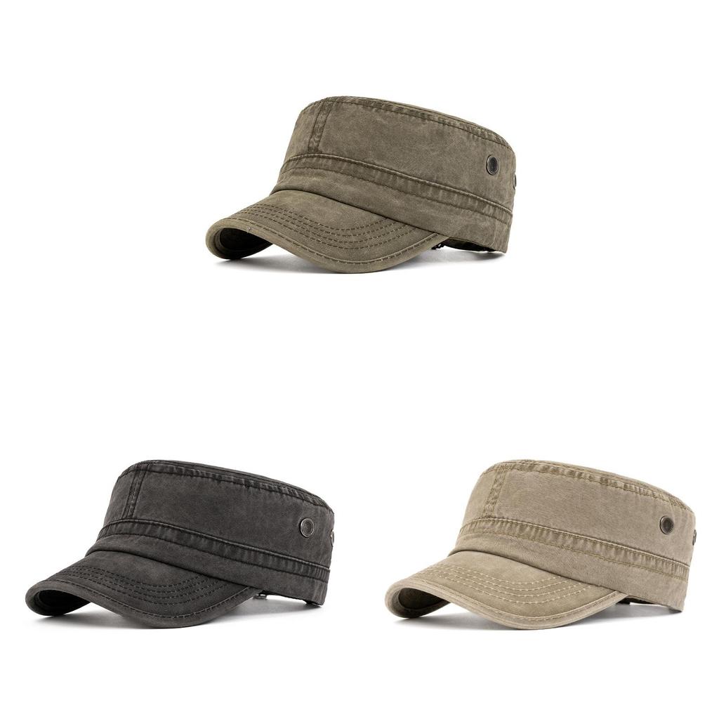 Berretto piatto in cotone da uomo con protezione solare, cappello casual estivo per sport all'aperto