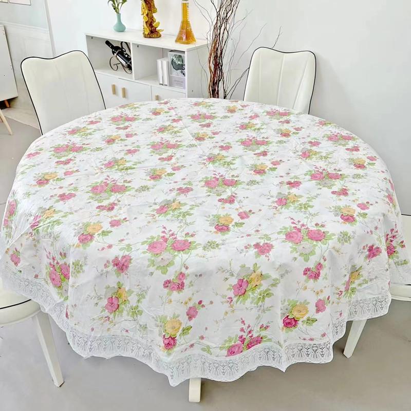 Restaurant-Grade Round Plastic Tablecloth - Waterproof & Oil-Proof, Scald-Resistant, Wash-Free, Ideal for Home or Hotel Use