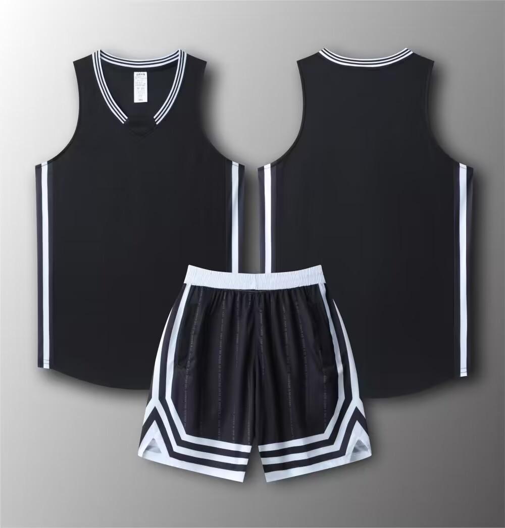 

Men s Quick-Dry Basketball Team Uniform Set - Breathable, Customizable Jersey L чёрный