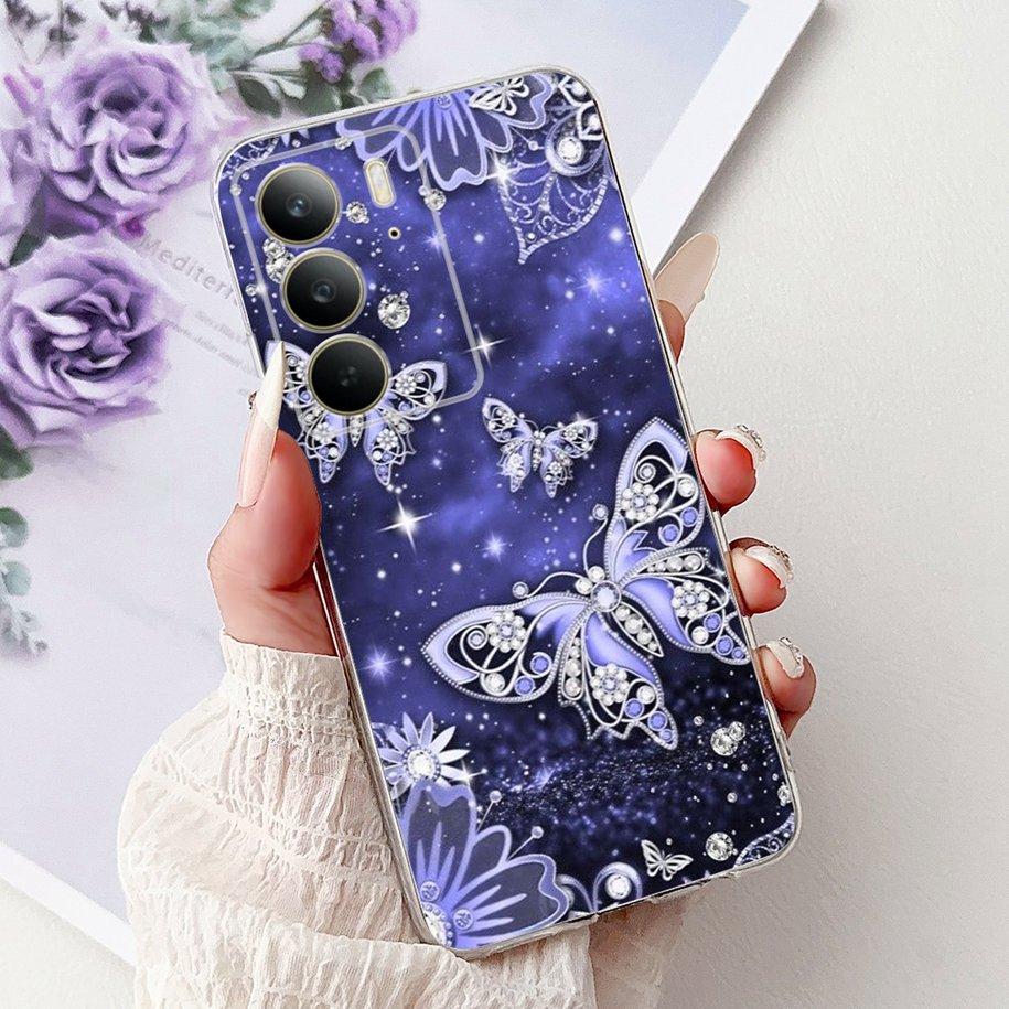 For OPPO Realme C75 4G Case 2025 New Fashion Butterfly Love Heart Flower Soft Transparent Silicone Cover For RealmeC75 C 75 Etui