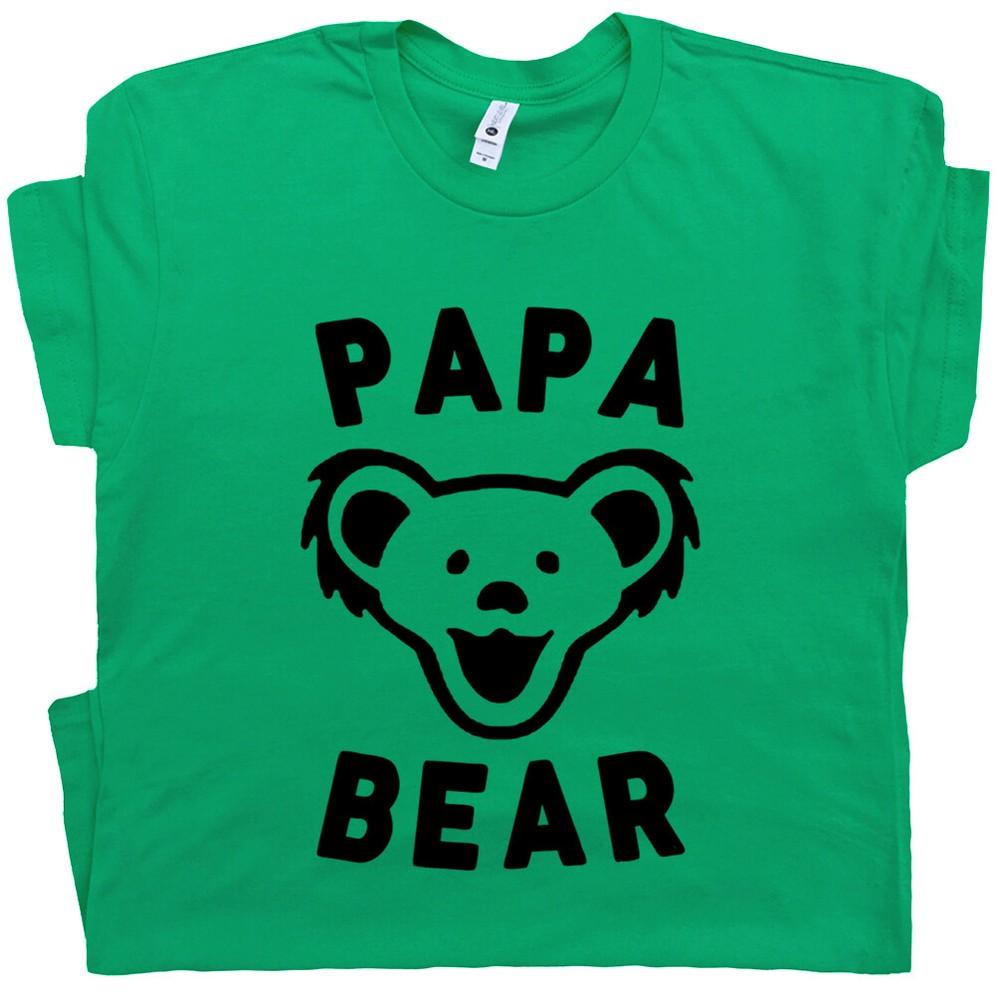 Papa Bear T Shirt Fathers Day Dad Hippie Cool Vintage Graphic Men  Unisex T-Shirt XL