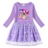 Vestido de Princesa de Manga Larga con Lentejuelas Arcoíris Kpop Demon Slayer para Niñas