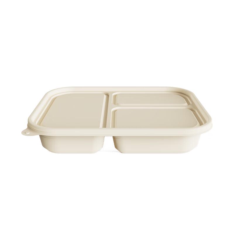 Eco-Friendly 3-Compartment Biodegradable Meal Boxes with Lids