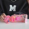 Korean Cute Plating Monster 3d Plush Pendant Phone Case For Iphone 14 13 12 11 Pro Max Xr Mirror Holder Shockproof Soft Cover