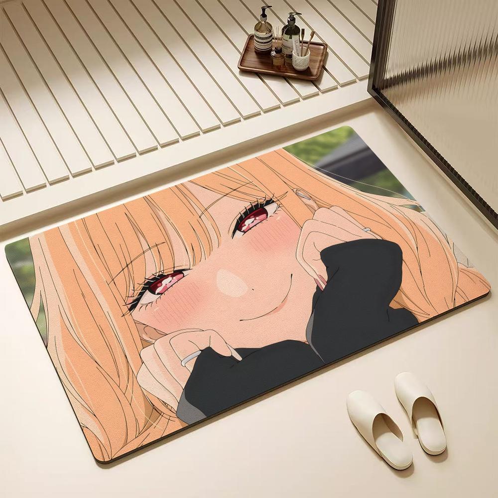 Anime M-My Dress-Up D-Darling Floor Mat Diatomite Bath Mat – Highly Absorbent, Non-Slip, Quick-Drying Bathroom Rug