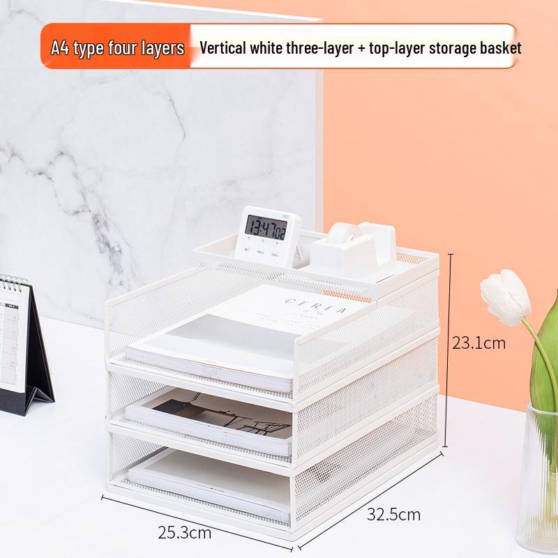 A3A4 Metal File Holder & Multi-layer Office Storage Rack
