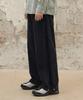 AGOD Vintage Side-Tuck Wide Denim Pants [All Black]
