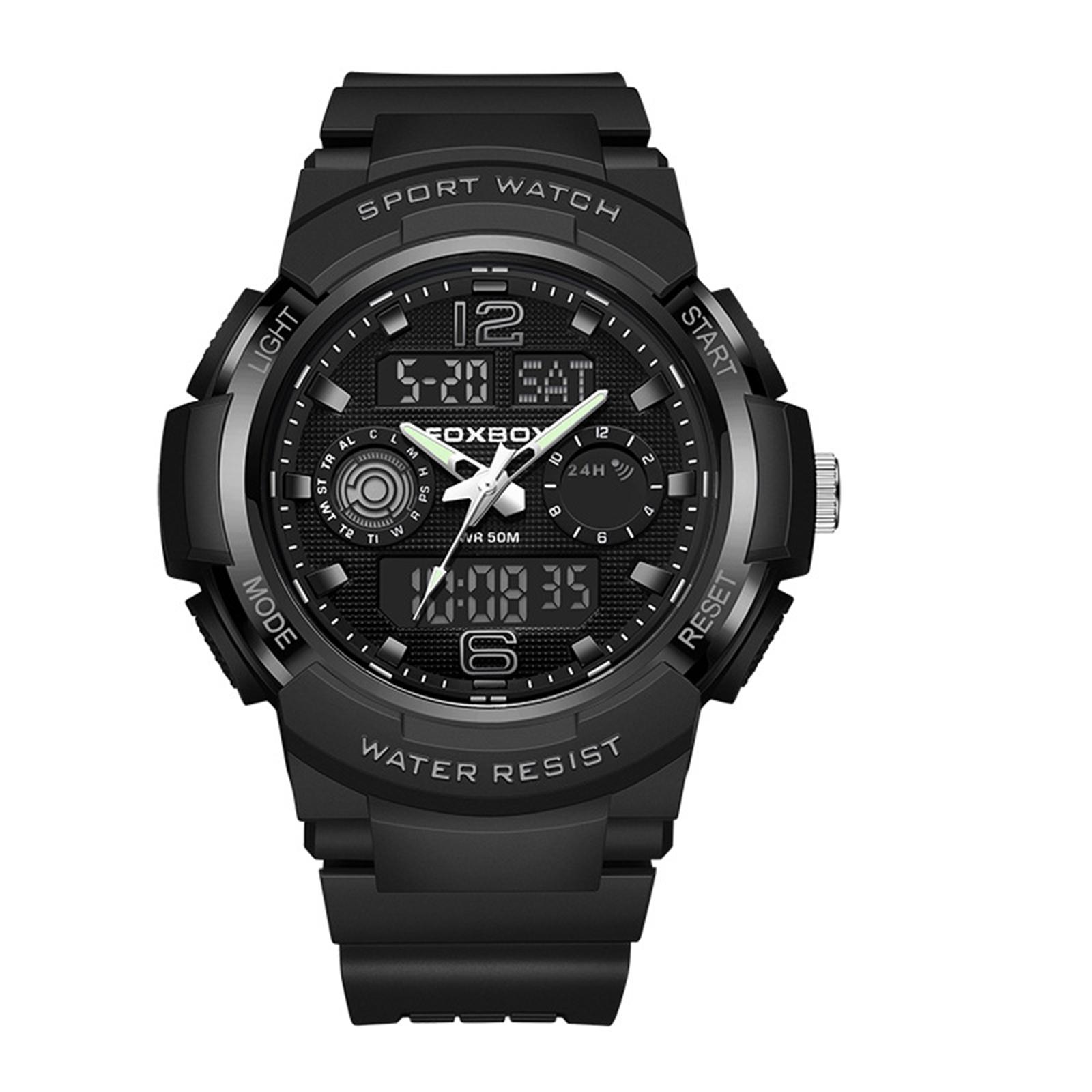 

Мужские водонепроницаемые светящиеся наручные часы-будильник для бега One Size