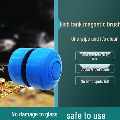 Mini Výkonný Magnetický Kartáč na Akvárium - Oboustranný, Čistič Skla bez Mrtvého Úhlu & Odstraňovač Řas.