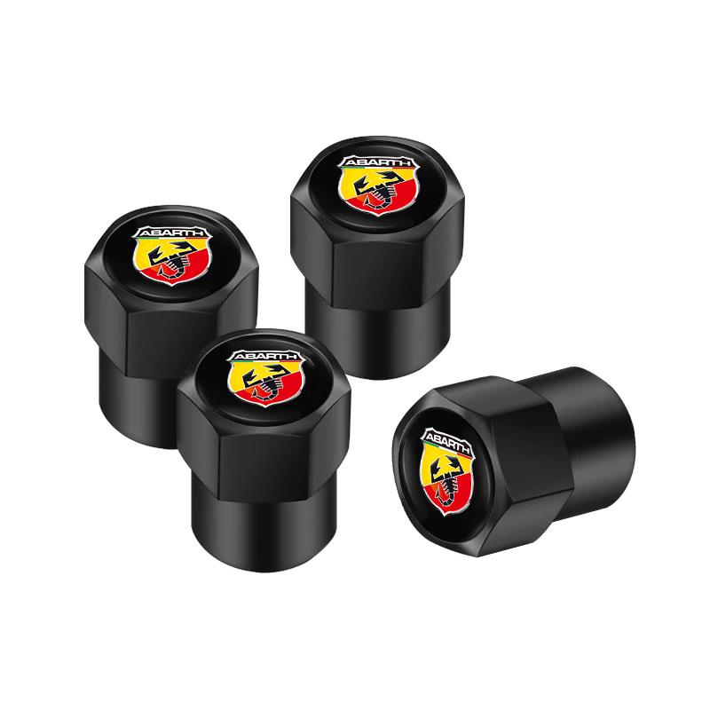Car Wheel Tire Valve Caps Tyre Stem Covers Airdust Waterproof For Abarth 595 500 124 Spider Tipo Panda Bravo Tire Chucks 1