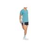Adidas Striped Crew Neck Slim Fit Short Sleeve T-Shirt Men Tops Cyan JV7170