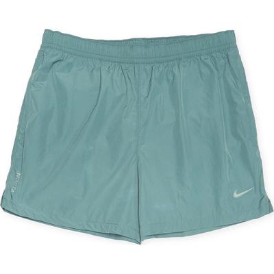Logo Print Solid Color Elastic Waist Three-Quarter Casual Shorts Men Shorts Green FN8194-382