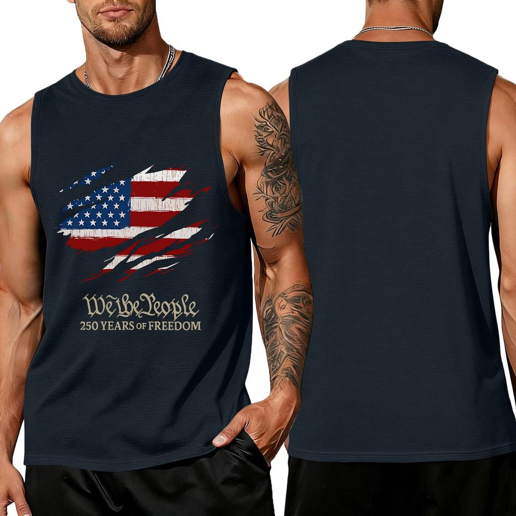 Men 4th Of Shirts USA Muscle Sleeveless Shirt Patriotic Tank Tops