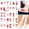 30-Piece Higanbana Waterproof Tattoo Stickers: Long-lasting, Unisex Small Floral Clavicle Design