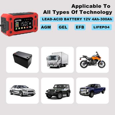 12V 15A 8A Smart Battery Charger For Lifepo4 Lead Acid AGM GEL Lithium Iron Phosphate Batteries 12V Car Moto Truck Fast Charging