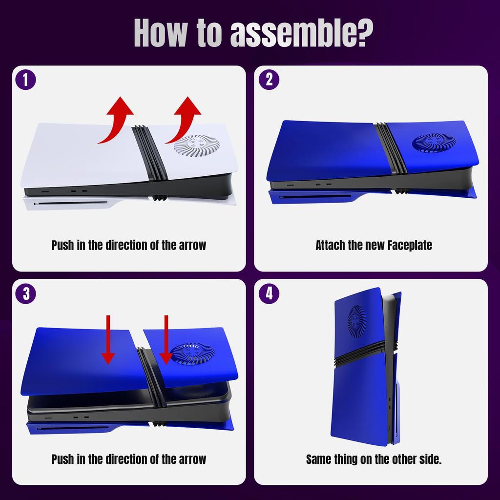 Replacement Faceplate for PS5 Pro with Optical Drive with Cooling Vent Lightweight and Available In a Variety of Identical To the Easy Installation