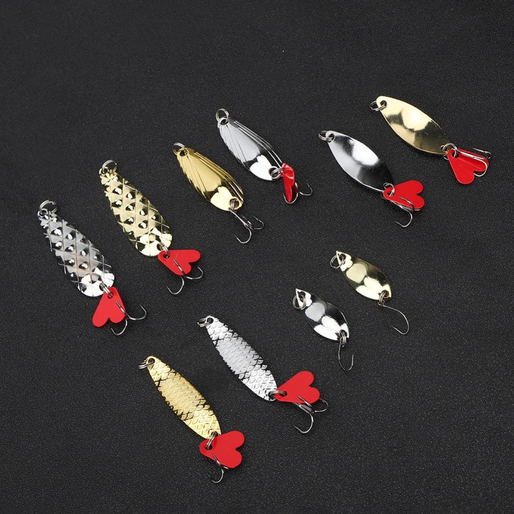 Hard Spinner Fishing Lures Set Bright Colors Fishing Lure Kit Durable Spoon Lures Kit For Trout