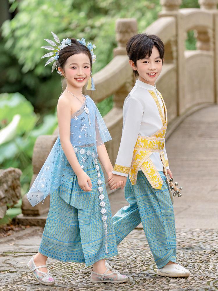 Dziecięcy strój etniczny Dai dla chłopców i dziewcząt - Wiosna, Lato, Jesień strój do występów