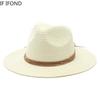 Big Size 60CM New Straw Hat 7cm Brim Summer Cooling Beach Sun Hat Outdoor Party Panama Jazz Hat Sombreros De Mujer