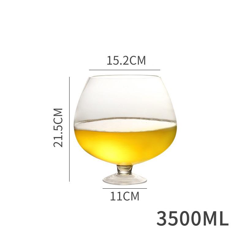 Jumbo Glass Cup 1 Piece Lead Free Super Large Capacity Party Glasses Wine Beer Brandy Juice Glass for Gathering Big Bar Cup