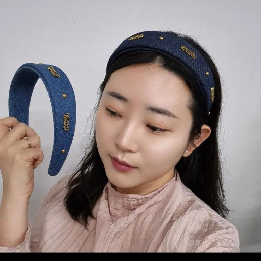 Simple Lettering Denim Hairband Yeon Denim