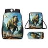 Student Schoolbag Dinosaur Print 17 Inch Large Capacity Youth Backpack