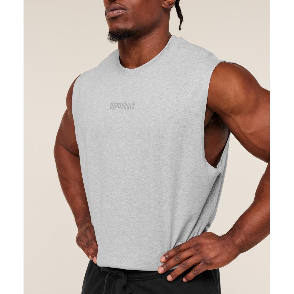 Gymshark Olde English Tank Bros Soft Grey Marl A4c6s Gc3c