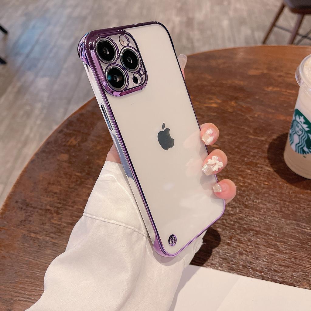 Compatible with Apple iPhone 14 Pro Max case, 12 Pro/13 Frameless 7p Electroplated Protective Case