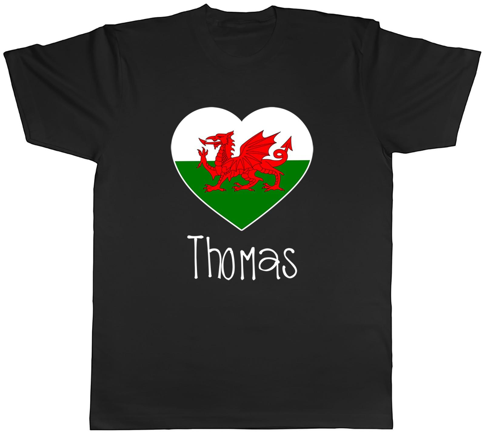 Personalised Love Wales Football Fan Supporter Mens T-Shirt Tee Gift Top S