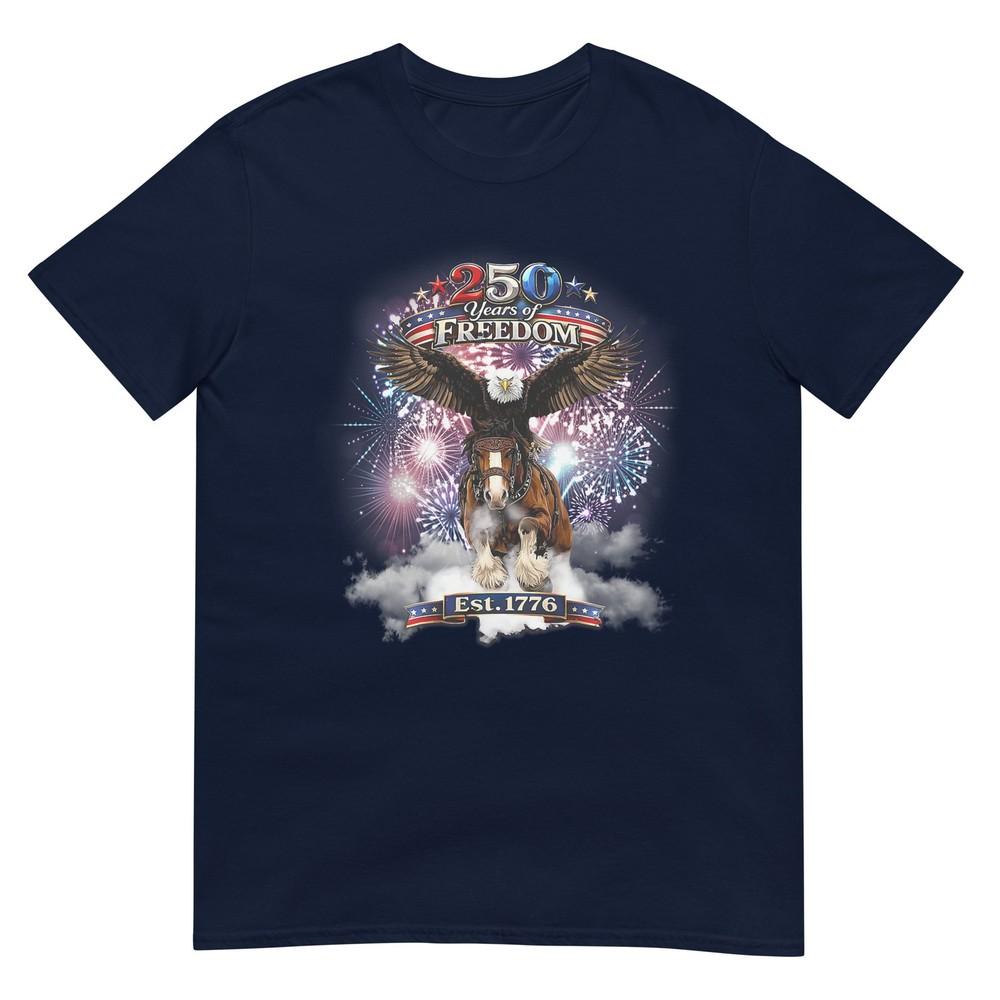 250 Years Of Freedom Patriotic Eagle Horse 250th TShirt S