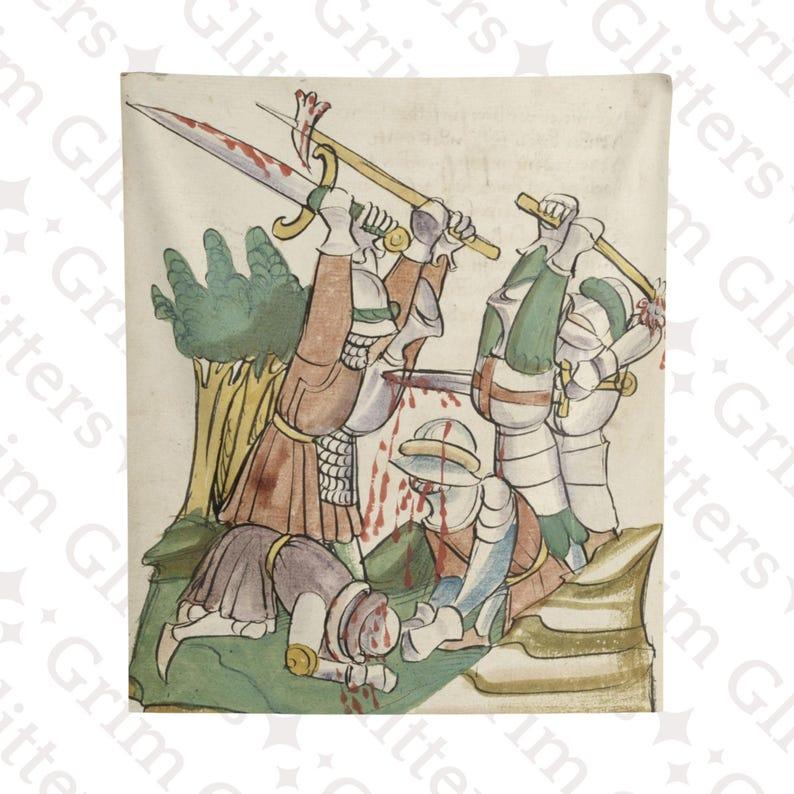 medieval knight tapestry 75x100