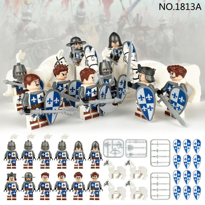 Medieval Knights Corps Medieval Soldiers Military Building Blocks Roman Soldiers White Horse Accessories Mini Action Doll Toys.