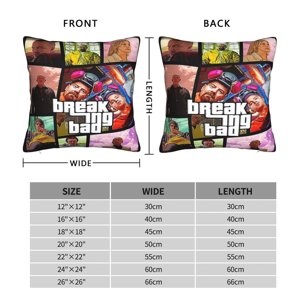 Breaking Bad Walter White Poster Square Pillowcases Polyester Seat Game Cushion Case Cool Decorative Throw Pillow Case 40*40