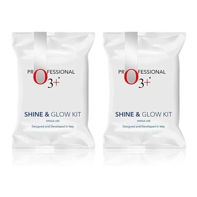 O3+ Shine & Glow Mono Dose Facial Kit 32g+6ml For Radiant Even Skin Tone Daily Skincare Pack of 2