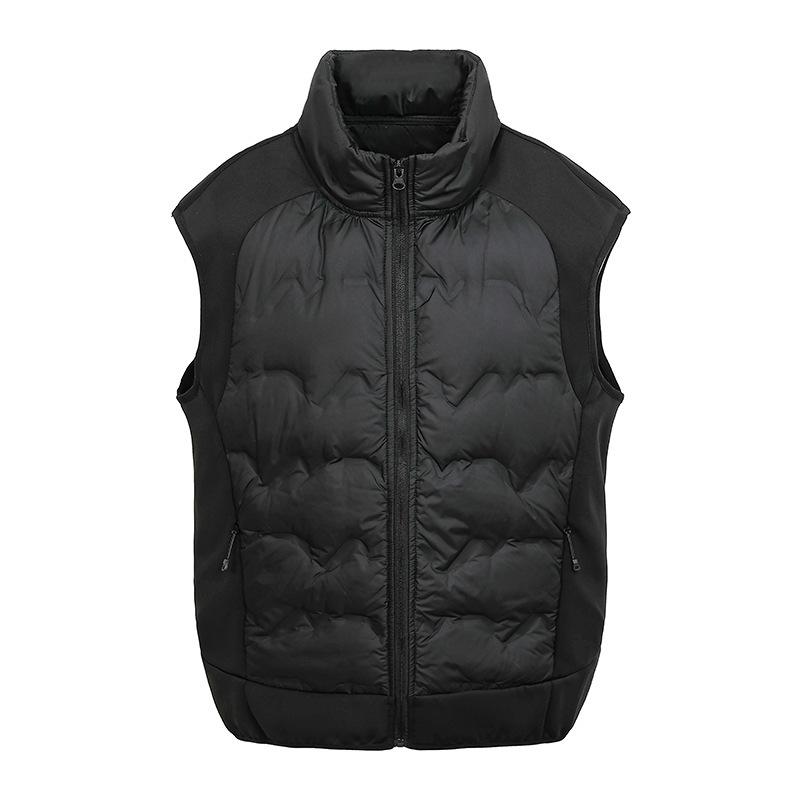 2025 Winter Men s Youth Trendy Black Stand Collar Lightweight Down Vest Jacket L чёрный