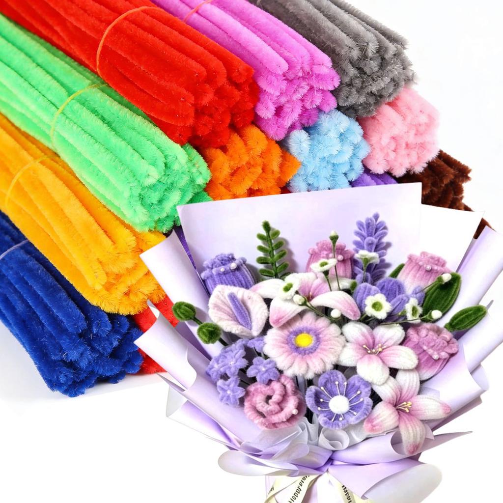 300pcs Pipe Cleaners Craft Supplies 11.8" Multi Random Color Craft Pipe Cleaners Bulk for DIY Art and Craft Projects ZSY