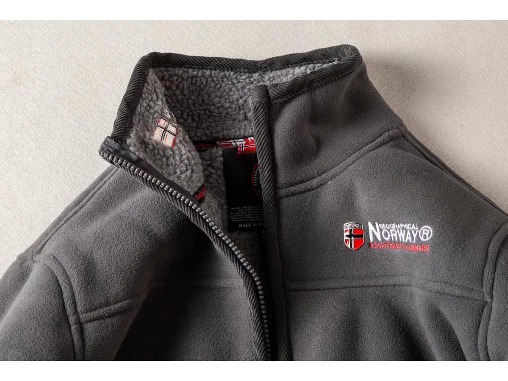 Men's Winter Windproof Fleece-Lined Jacket - Stand Collar, Lamb's Wool, Solid Color, Casual Style