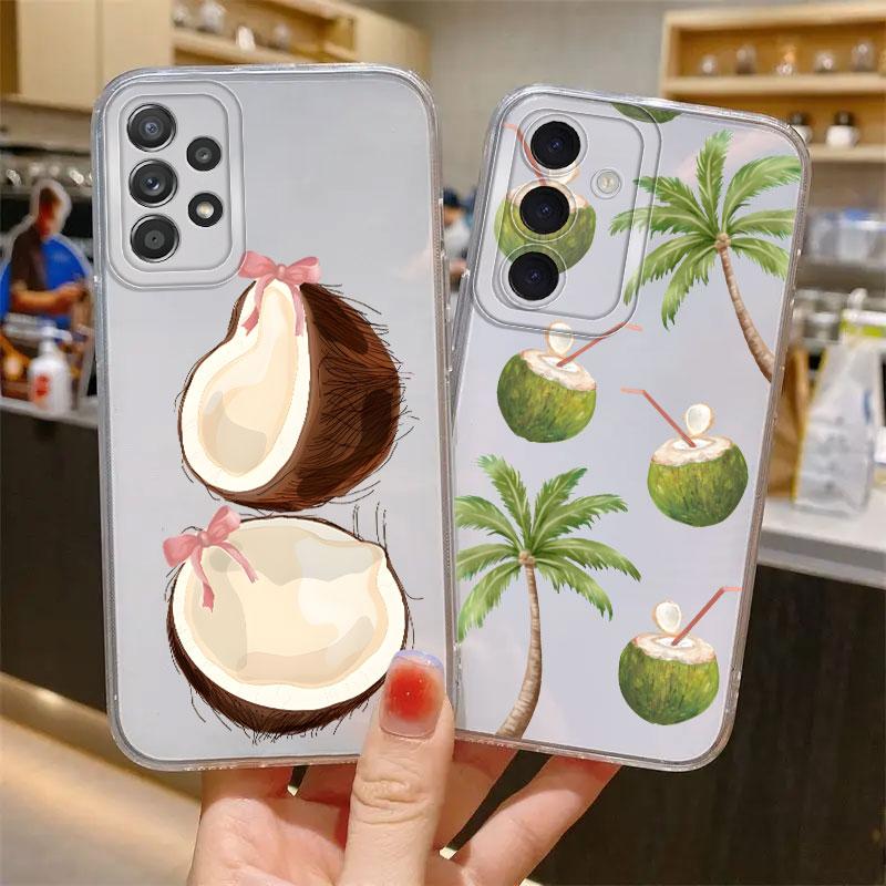 Phone Cover Case for Samsung Galaxy S26 Note 20 Ultra 10 S22 FE S21 S23 Ultra S25 Edge S20 Plus S24 Simple Coconut