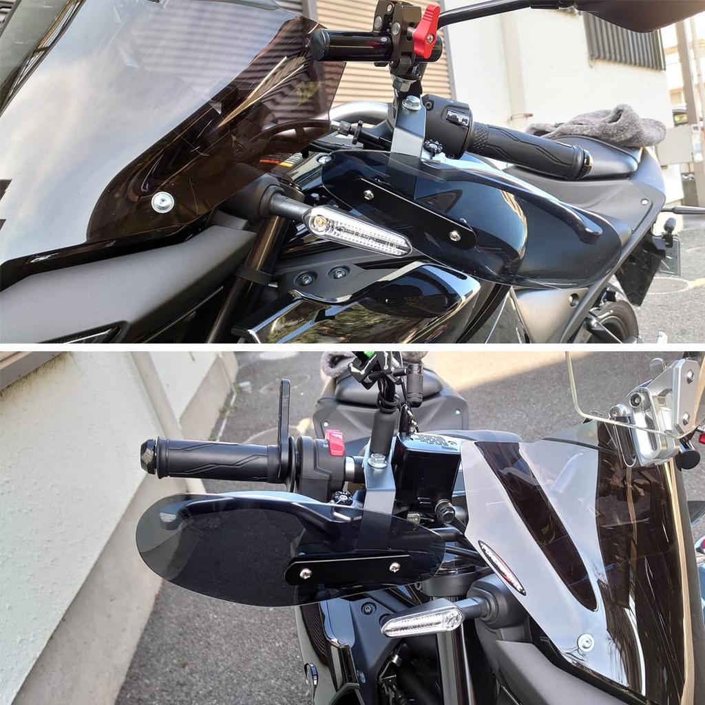 TooHR Universal Acrylic Knuckle Guards Handguards - Stone Guard, Windscreen, Sunshade, DIY Modification, Simple Design, Motorcycle, Black